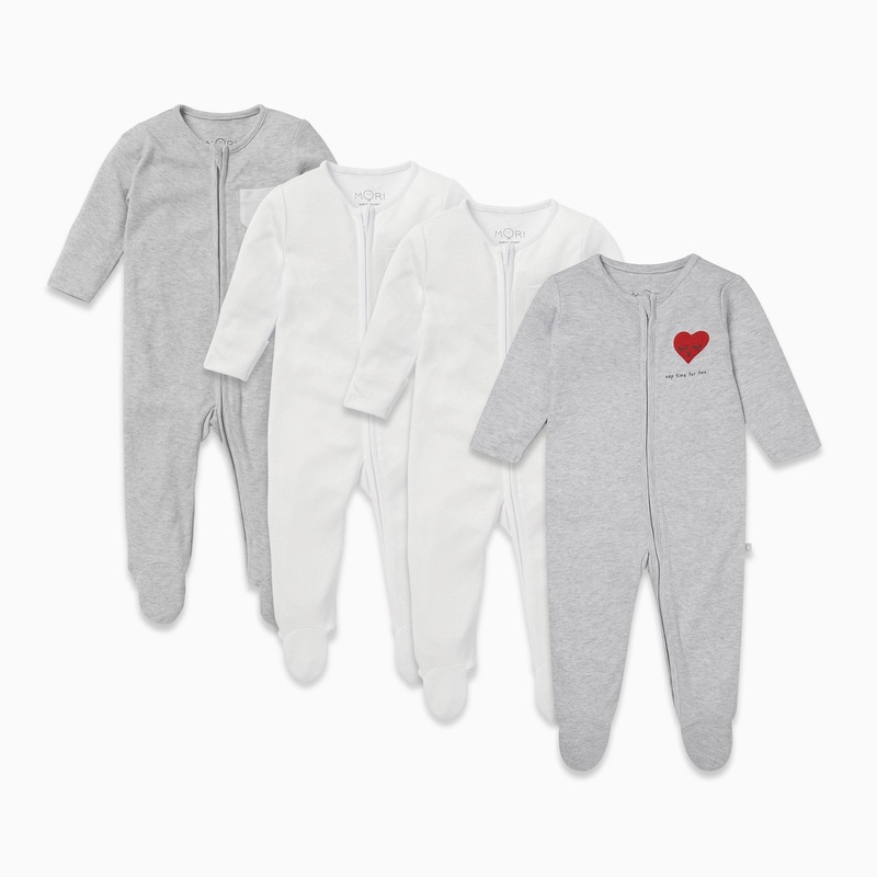 Nap Time Zip-Up Sleepsuit 4 Pack