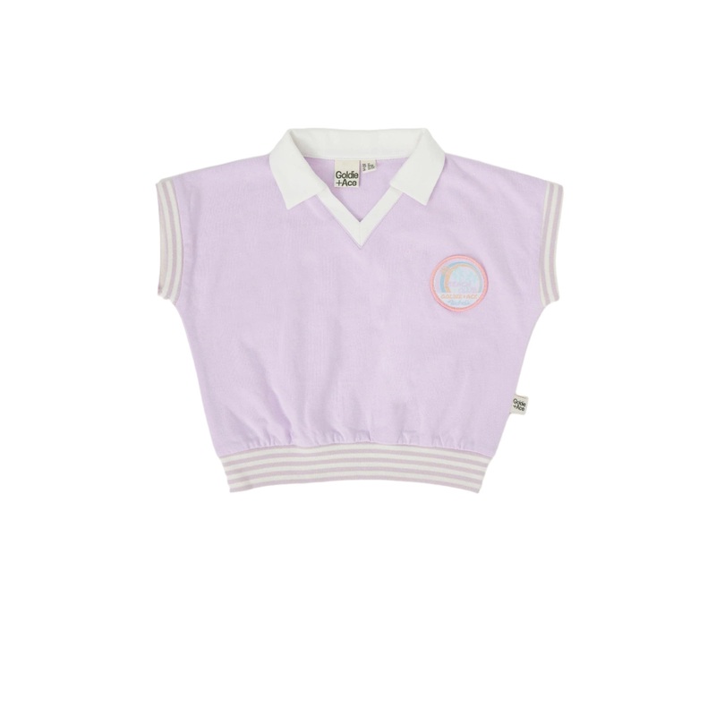 Goldie & Ace – Beach Club Collared Relaxed Tee Lilac