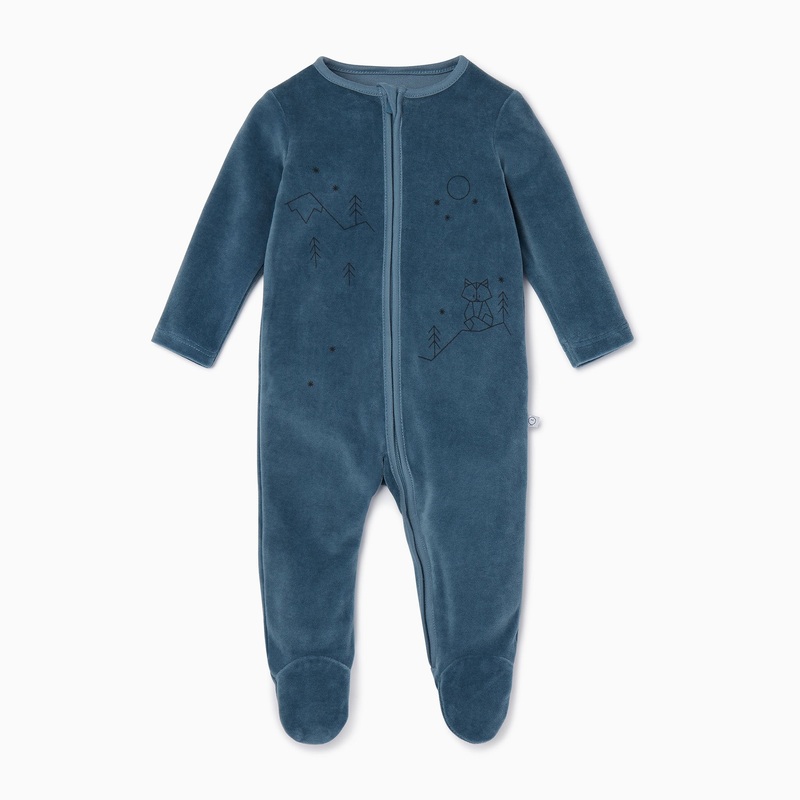 Velour Zip Up Sleepsuit