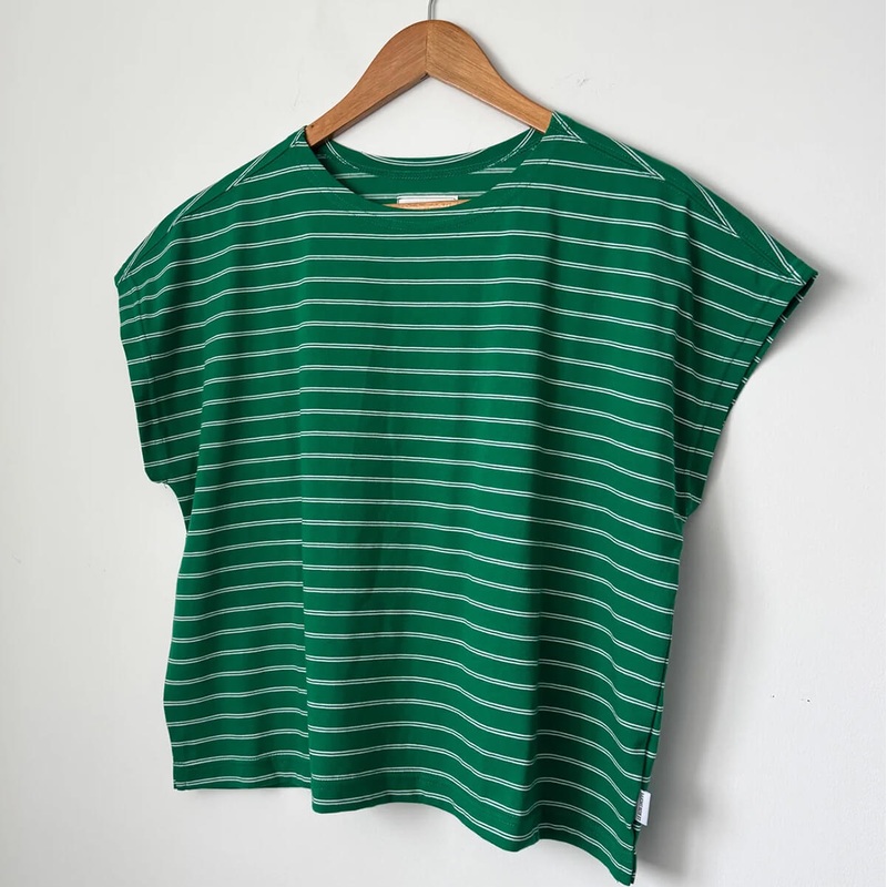 Cherie Tee in Green / White by Le Bon Shoppe