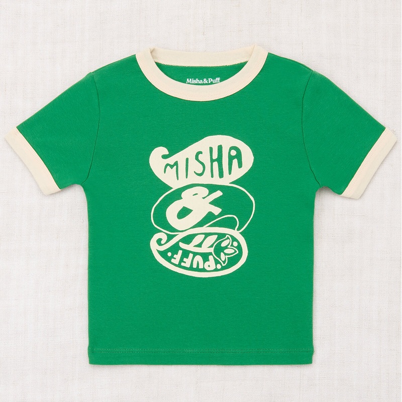 Groovy Paisley Ringer Tee in Bottle Green by Misha & Puff