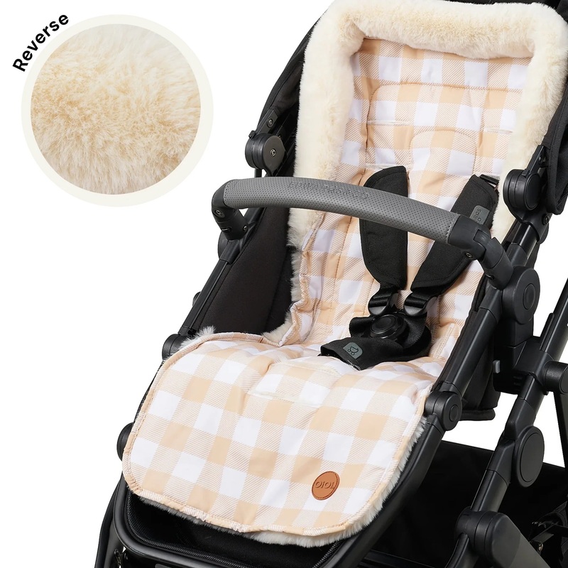 OiOi – Cozy Fleece Pram Liner – Gingham Beige