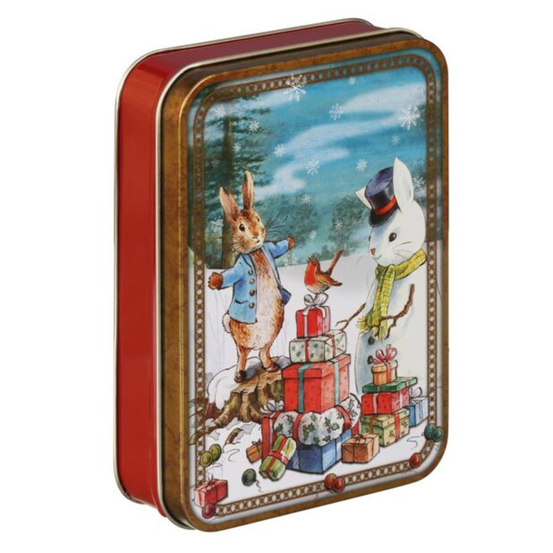 Peter Rabbit Christmas Small Rectangle Tin DISCOUNTED