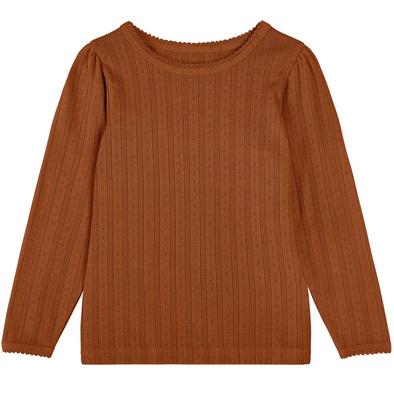 Pointelle Tee in Pecan by Little Cotton Clothes