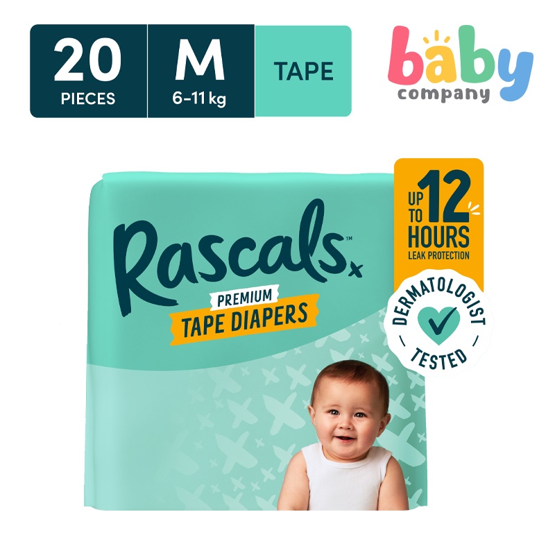 Rascal + FriendsDiapers Tape, ConveniencePack – Medium, 20pads