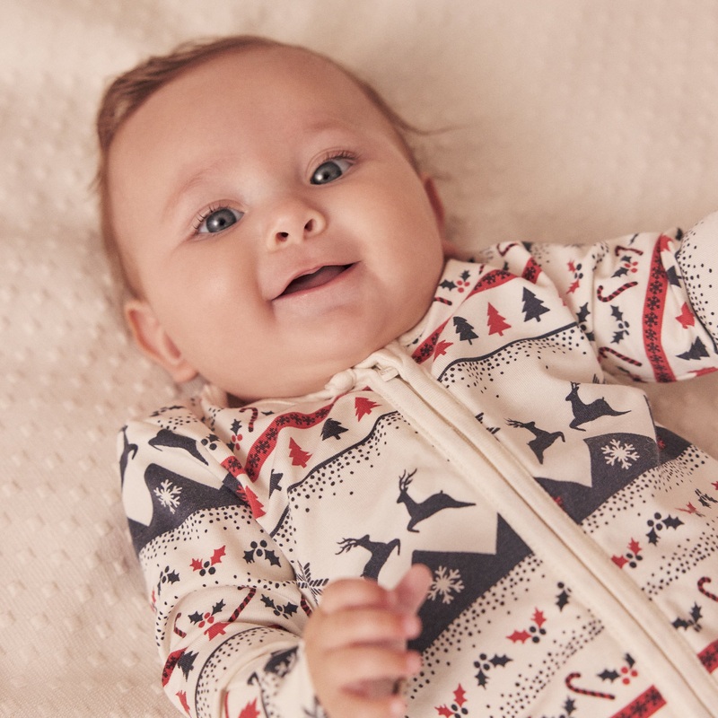 Fairisle Zip-Up Sleepsuit