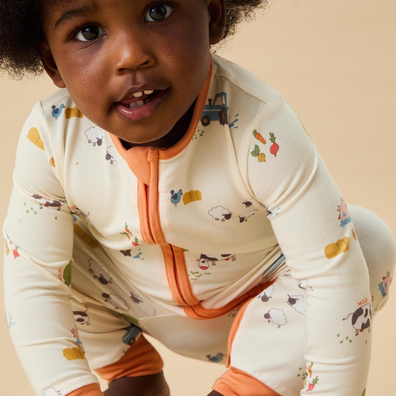 Farmyard Clever Zip Sleepsuit