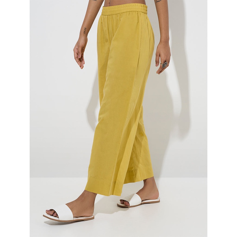Utsa Mustard Cotton Ethnic Pants