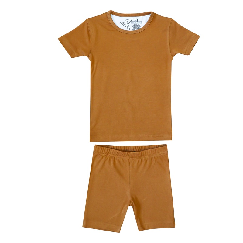 2pc Short Sleeve Pajama Set – Camel