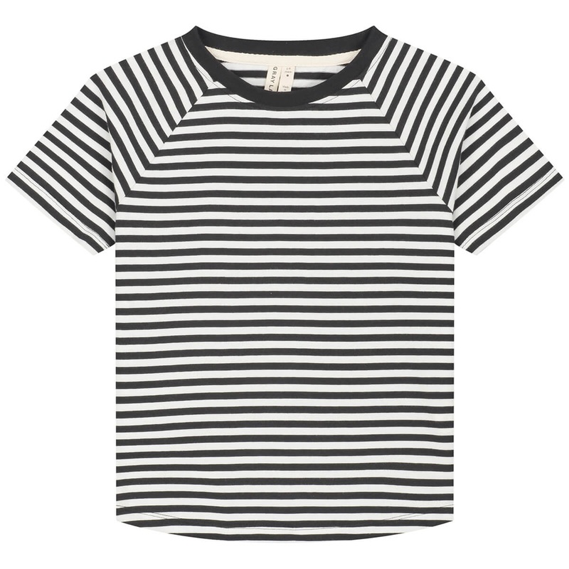 Crew Neck Tee in Nearly Black / Off White by Gray Label