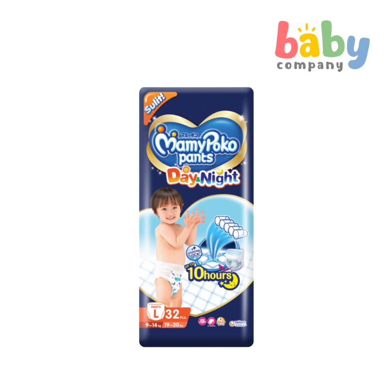 MamyPoko Day and Night Diaper Pants – Large, 32 Pads