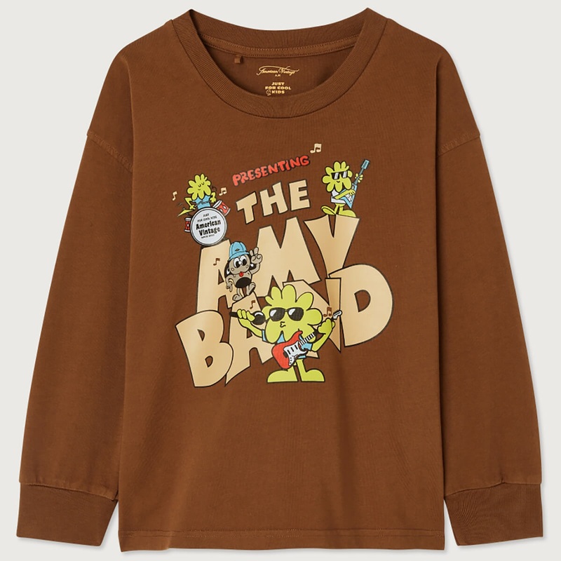 Fizvalley Kid’s Long Sleeve T Shirt in Vintage Brown by American Vintage