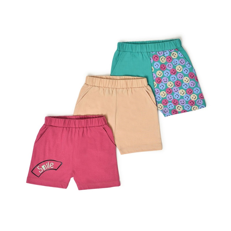 Kids Smile Shorts- Pack of 3