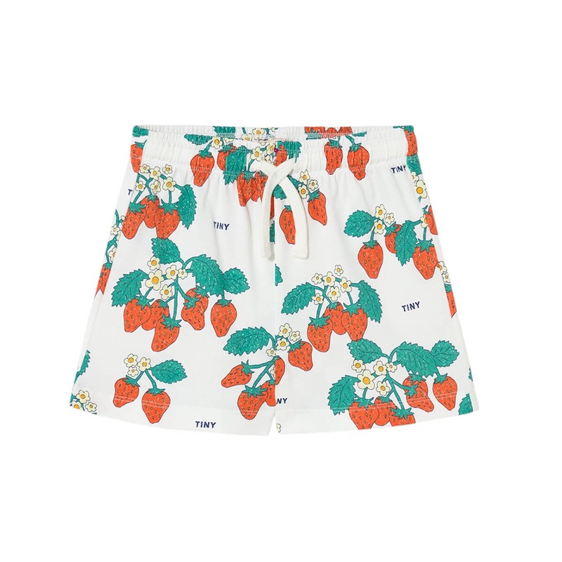 Strawberries Shorts in Off White by Tinycottons