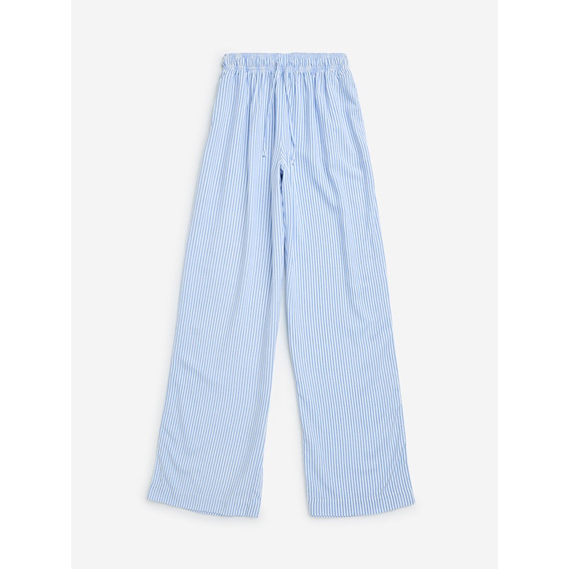 Y&F Kids Blue Striped High-Rise Pants
