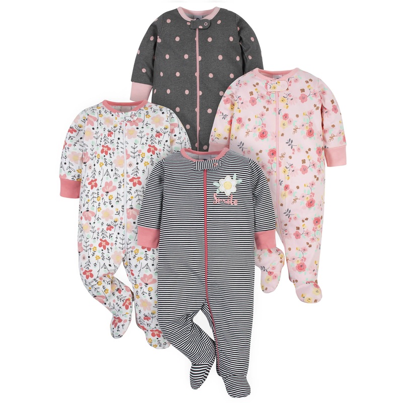 4-Pack Baby Girls Love You & Garden Floral Sleep ‘N Plays