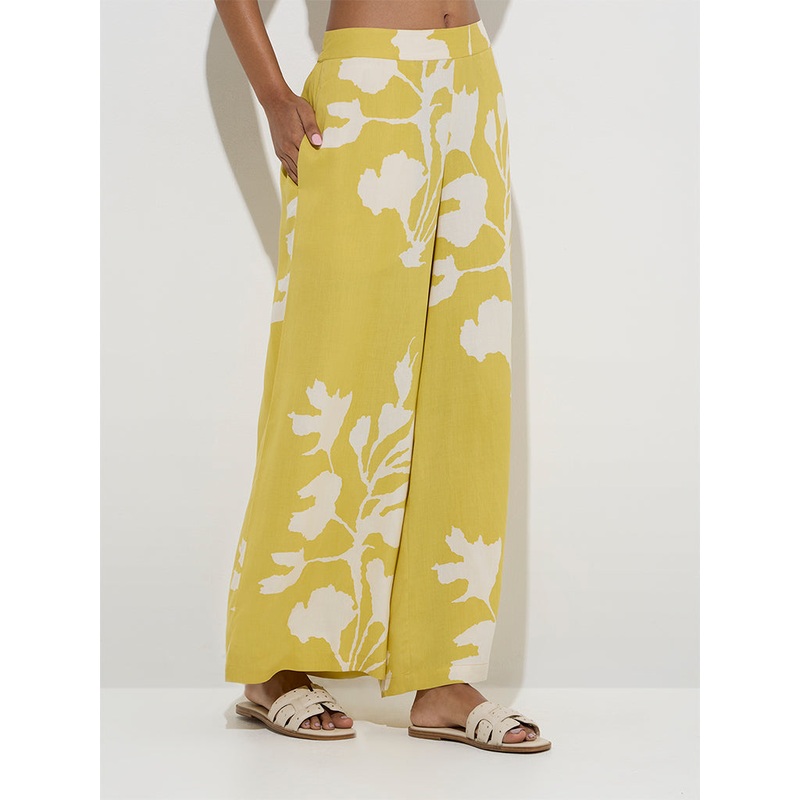 Utsa Yellow Foliage Design Palazzos
