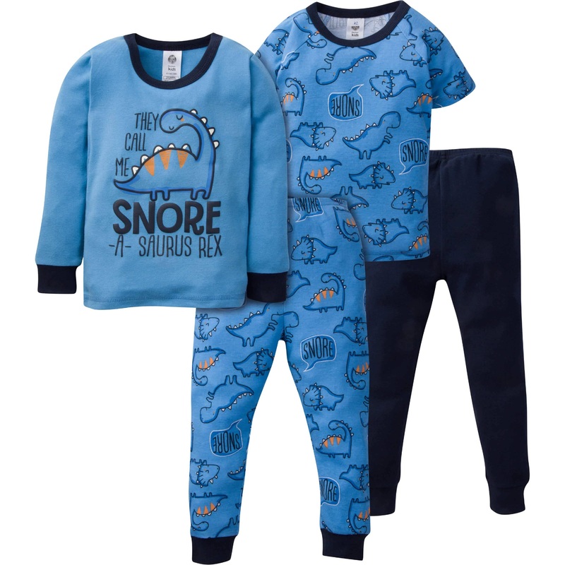 4-Piece Infant & Toddler Boys Dino Snug Fit Cotton Pajamas H9478443630