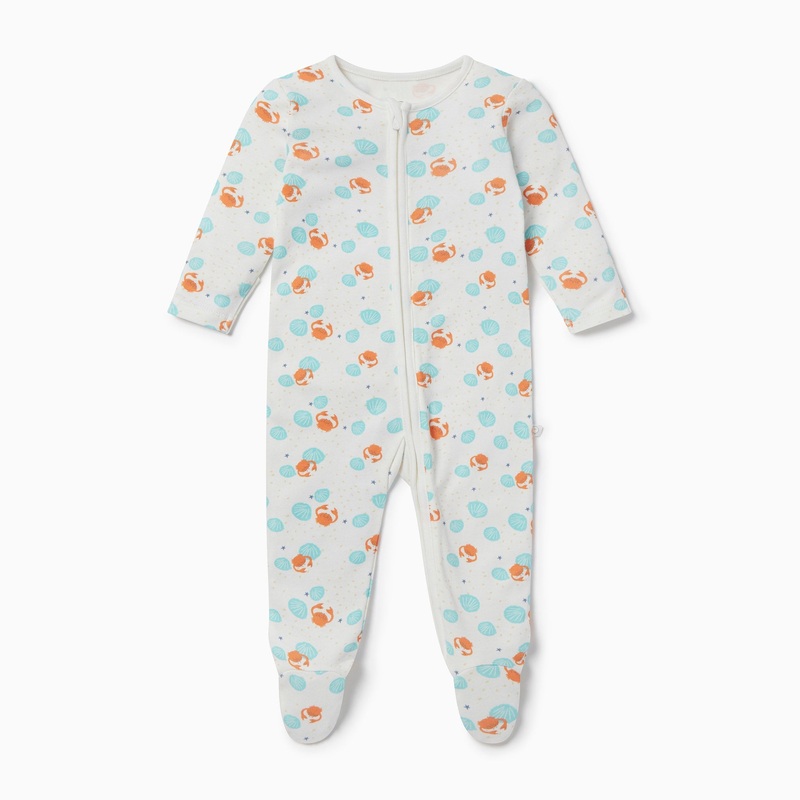 Crab & Shell Zip-Up Sleepsuit