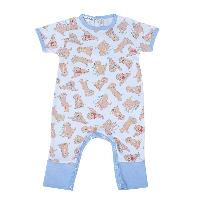 Golden Pup Playsuit – Light Blue