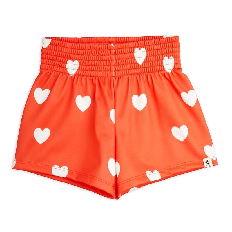 Heart Shorts in Red by Mini Rodini