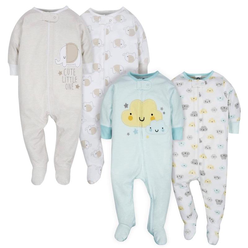 4-Pack Clouds & Elephant Baby Neutral Sleep ‘n Plays