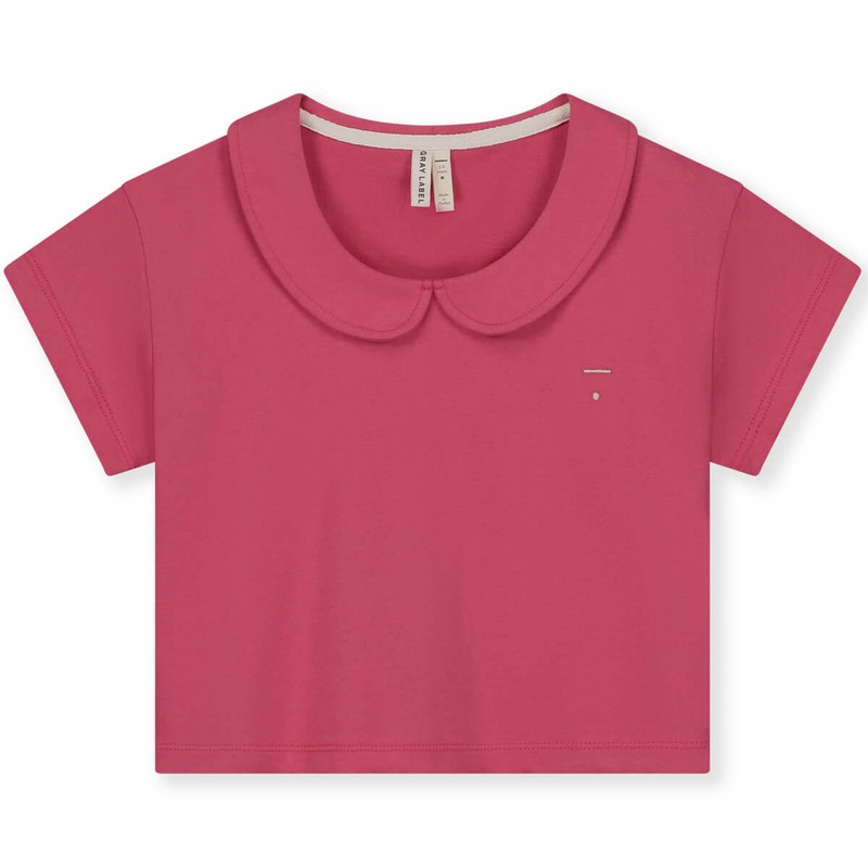 Boxy Collar Top in Cherry by Gray Label