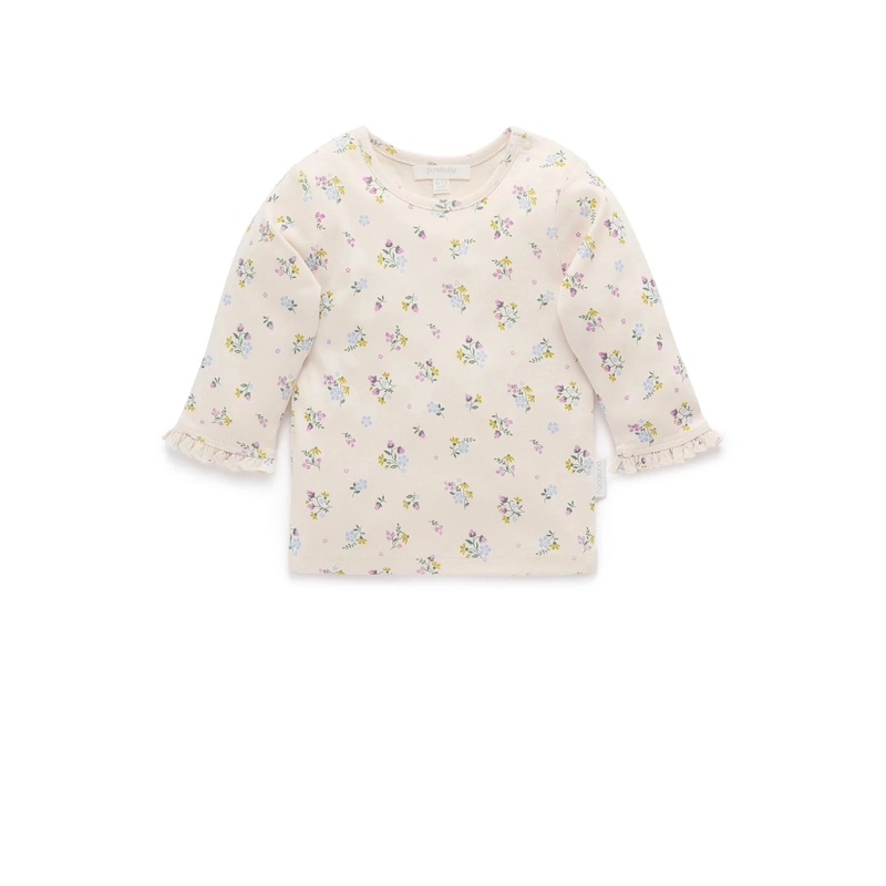 Purebaby – Pointelle Rib Layering Top | Strawberry Blossom
