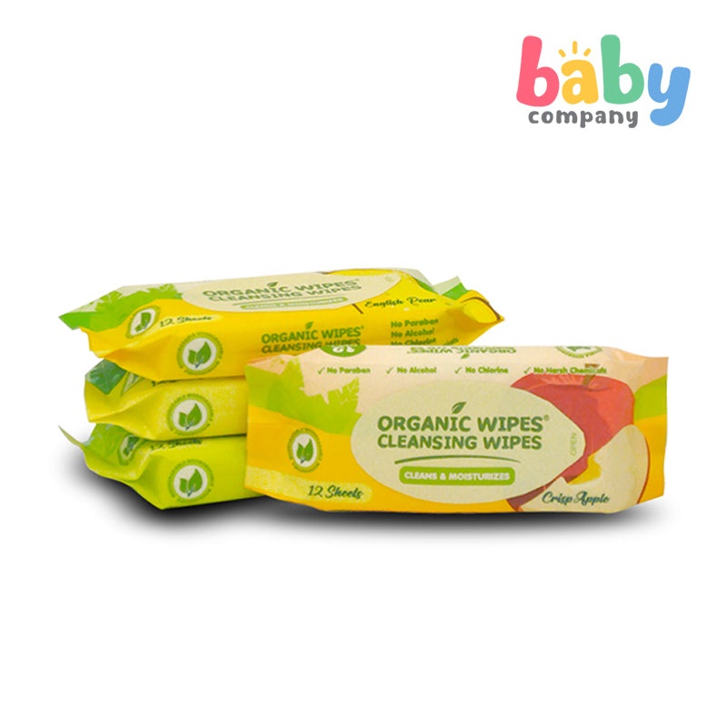 Organic Baby Wipes Cleansing Wipes Assorted Pack of 4 – 12s per pack