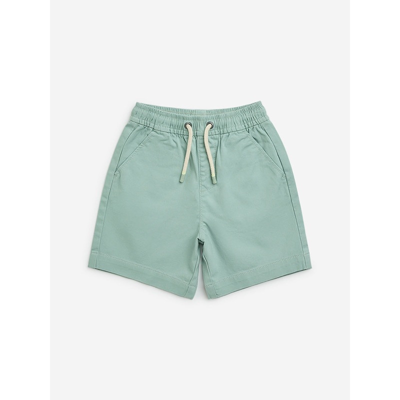 HOP Kids Sage Mid-Rise Cotton-Blend Shorts