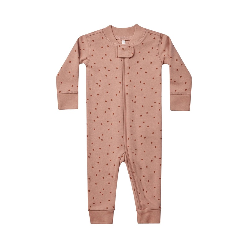 Quincy Mae Zip Long Sleeve Sleeper – Rose Polka Dot