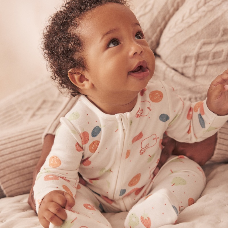 The Very Hungry Caterpillar Print Zip-Up Sleepsuit