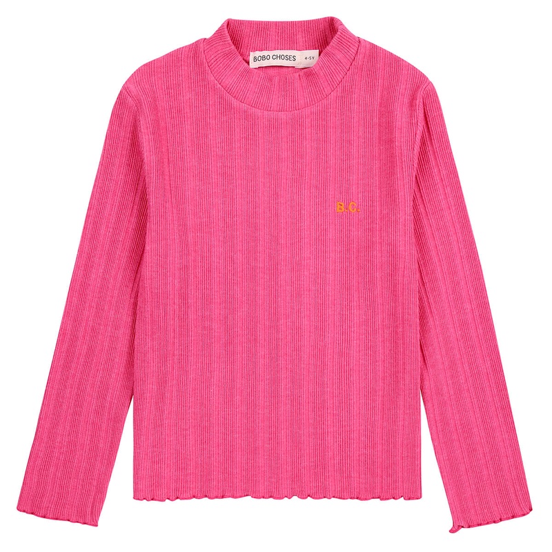 Fantasy Rib Turtle Neck Long Sleeve T Shirt by Bobo Choses