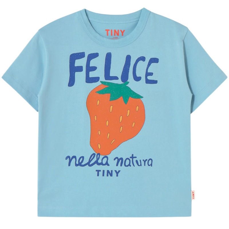Nella Natura Graphic Tee in Dusty Blue by Tinycottons