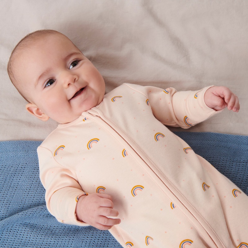 Rainbow Blush Zip-Up Sleepsuit