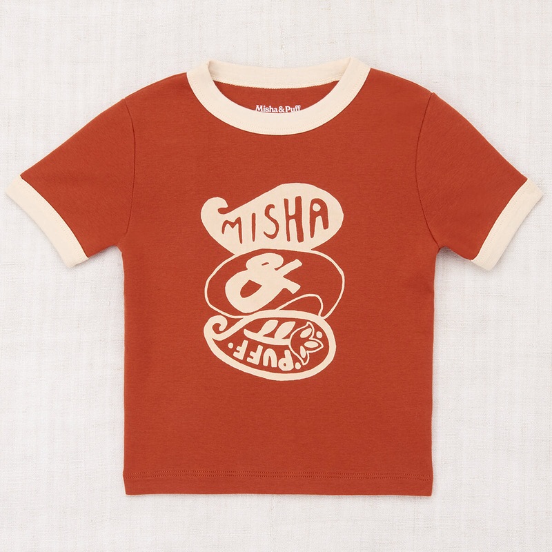Groovy Paisley Ringer Tee in Claystone by Misha & Puff