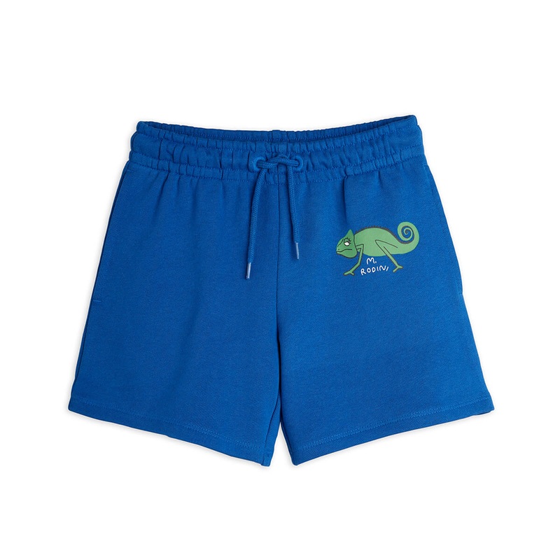 Lizard Sweatshorts in Blue by Mini Rodini