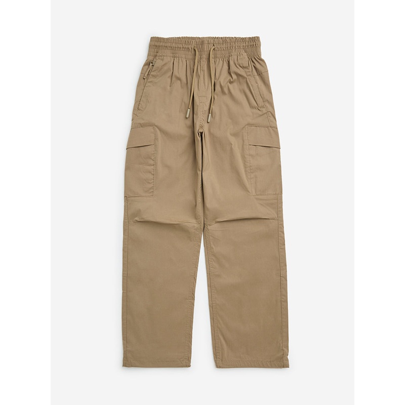 Y&F Kids Khaki Mid-Rise Cotton-Blend Pants