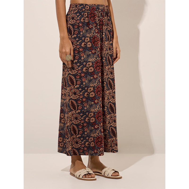 Utsa Blue Buta Printed Palazzos