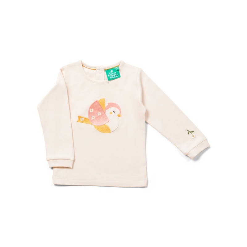 Autumn bird appliqu long sleeve t-shirt