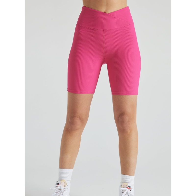 Electric Rib Biker Shorts – Pink Yarrow