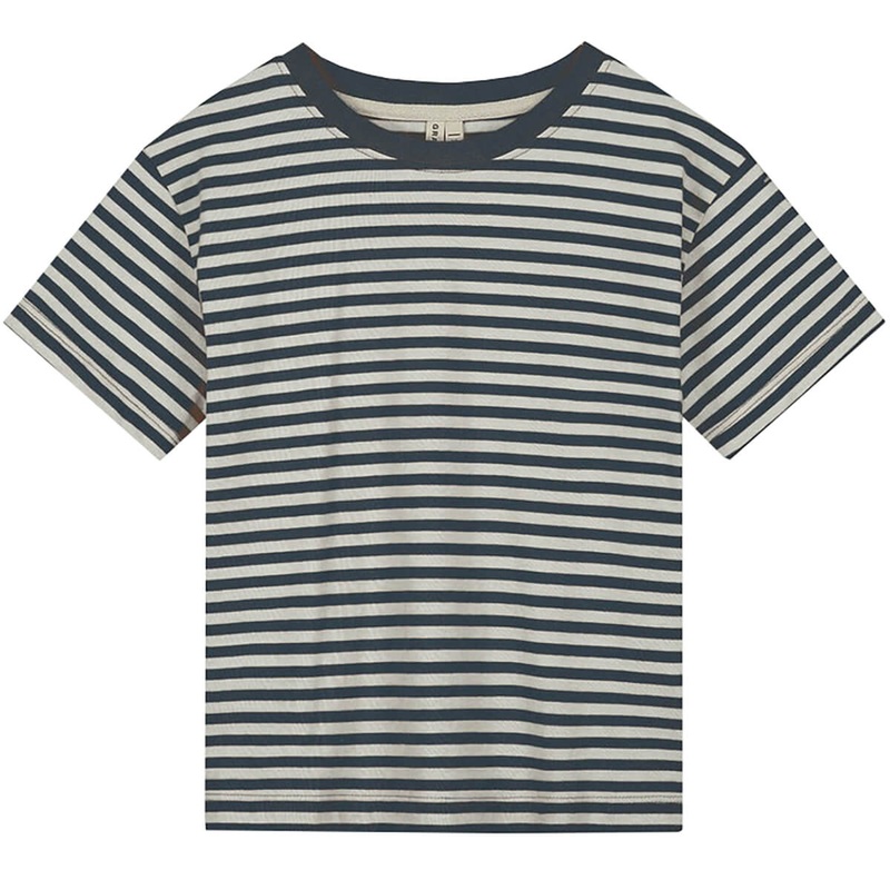 Oversized T Shirt in Blue Grey / Off White by Gray Label