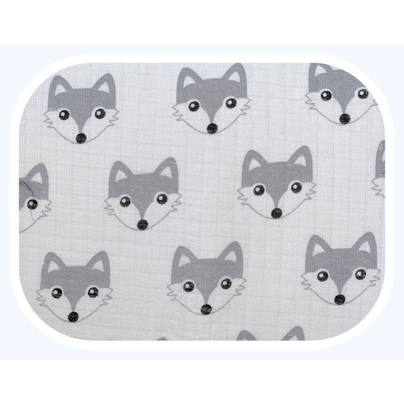 100% Cotton Baby Swaddle with Gray Fox Pattern – Pielucha | TD-0559LS