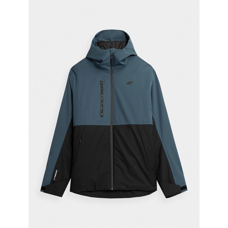 4F Men’s Aqua Blue Hooded Trekking Jacket | KUM060-46S