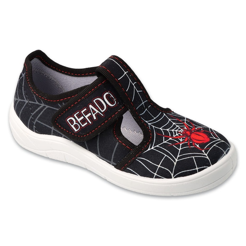 Befado Black School-Daycare Slippers / Sneakers Spider TIM | 911X025