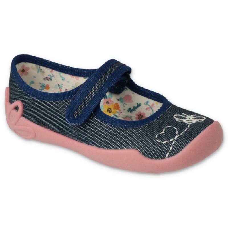 Befado Dark Blue Daycare Slippers / Sneakers with Heart Pattern – BLANCA | 114X489