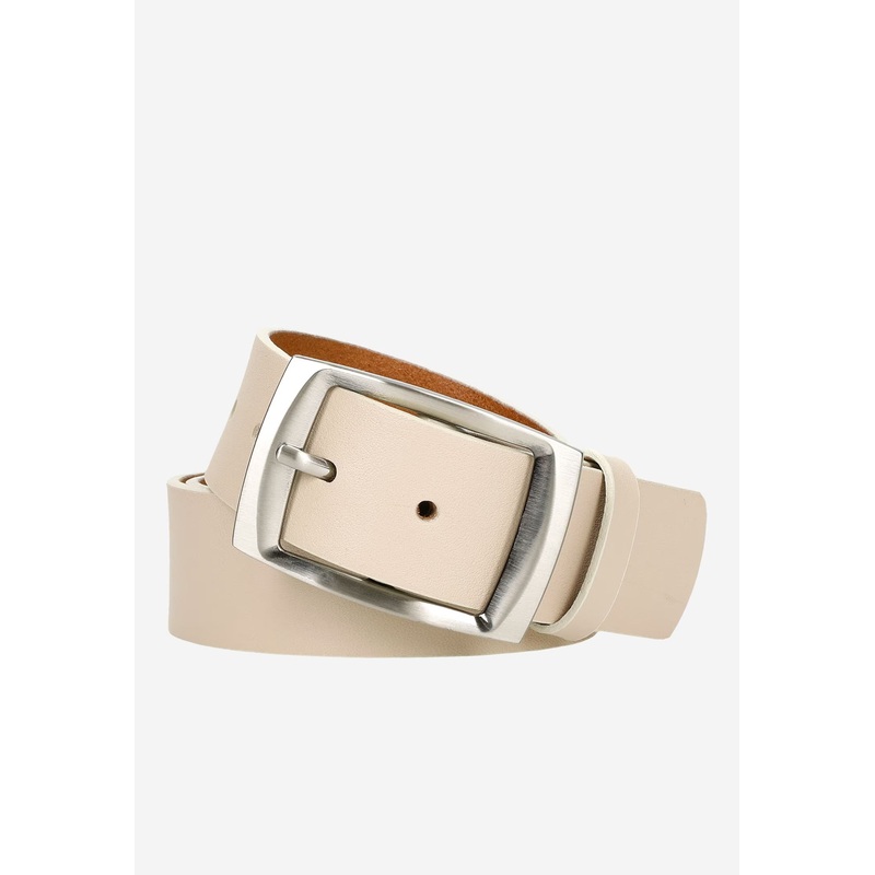 Wojas Women’s 4 cm Beige Leather Belt | 6966-54