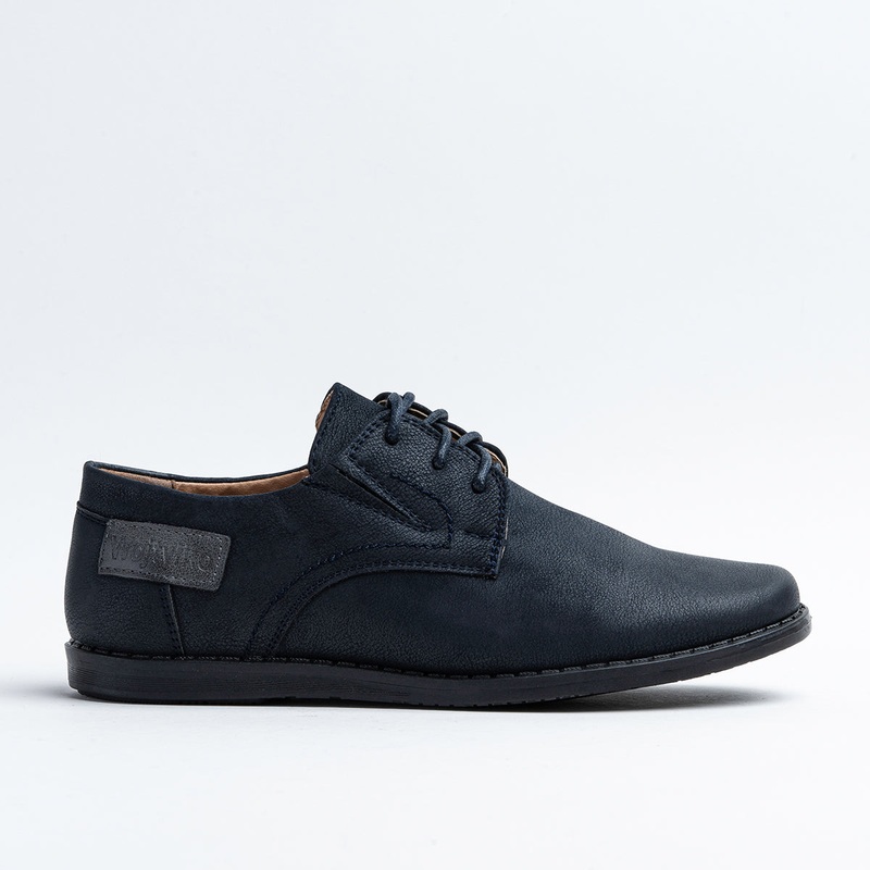 Wojtyko Boys’ Elegant Navy Blue Leather Oxfords | 3W1377GN