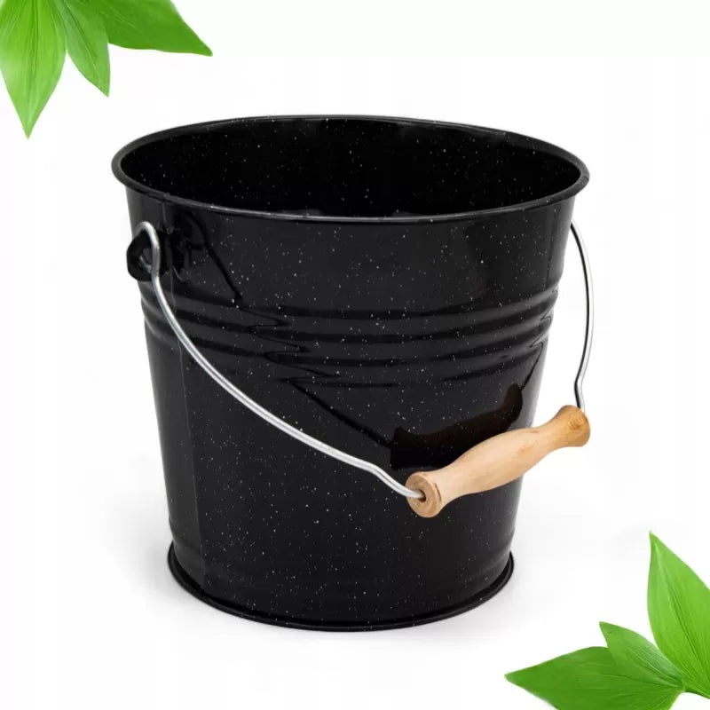 10 Liters Enameled Steel Bucket with Marble Pattern | 42899