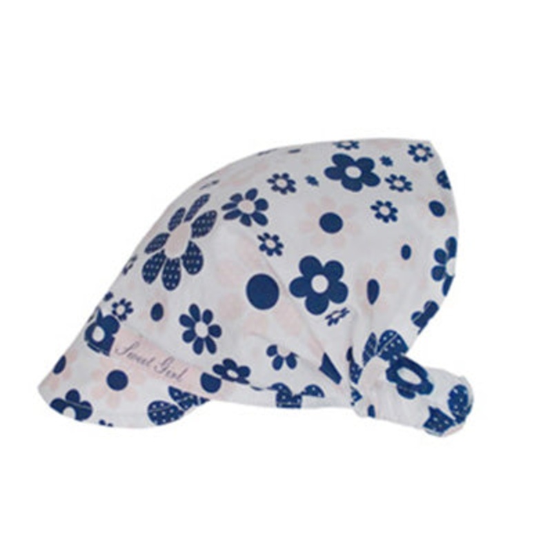 100% Cotton Summer Floral Head Scarf with Visor and Back Band – 6-10 years | 44/305-52